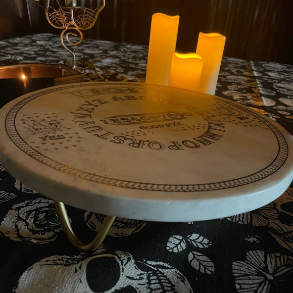 EUC Gothic Ouija Spirit Board Marble Cake/Dessert/Cheese Footed Serving Platter